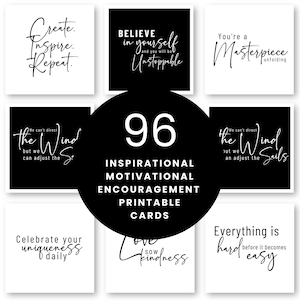 Printable Positive Thinking Cards: Daily Inspiration for Lunch Box, Self-Improvement & Motivation