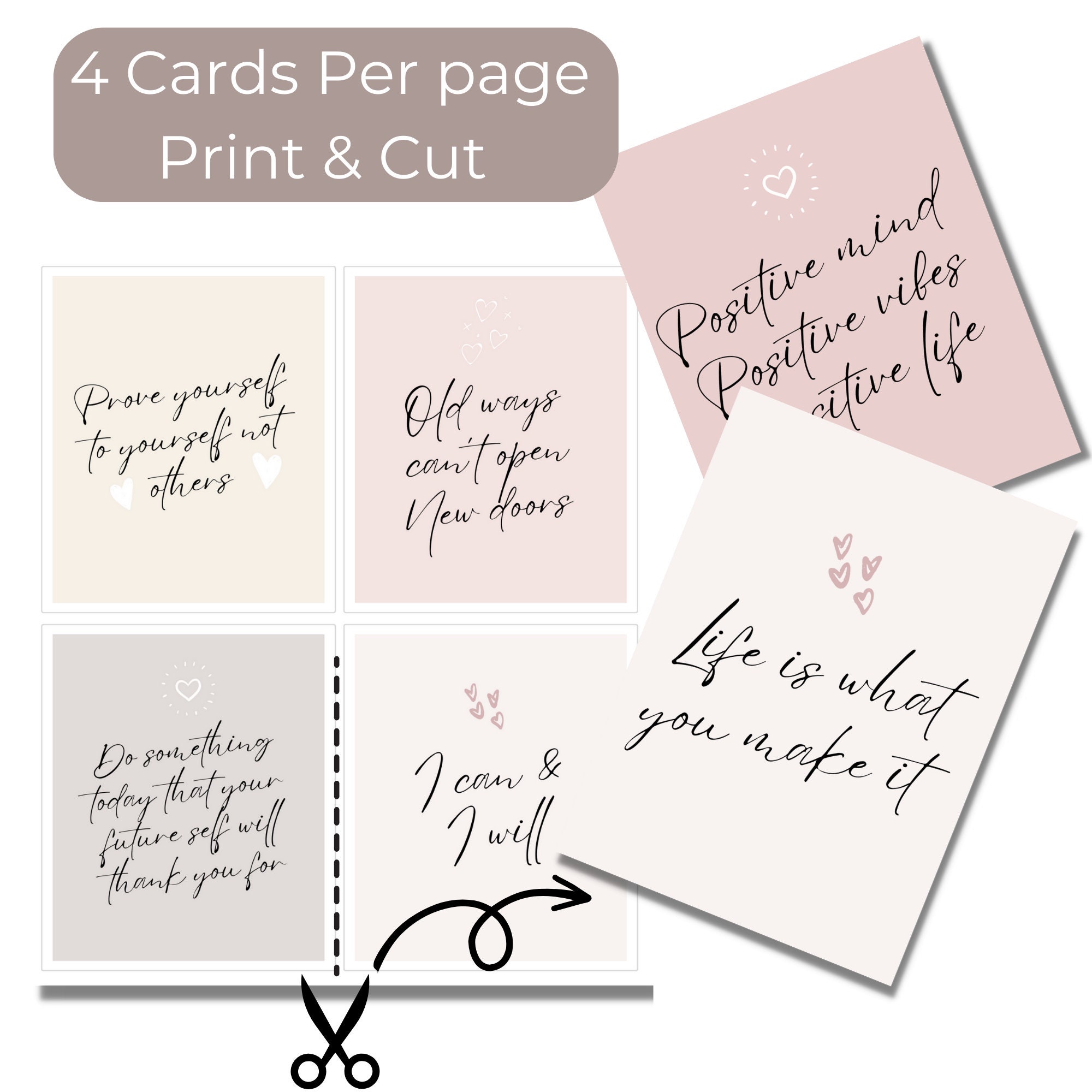 Positive Quotes Printable Cards for Motivational Quotes Cards for ...