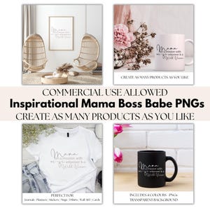 Mama met een missie: met wifi, wilskracht en een wilde visie, png-citaat | 4 kleurversies | Commercieel gebruik afdrukbare Mama Boss-inspiratie
