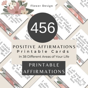 456 Printable Positive Affirmation Cards for Women: Healing, Self-Love & Mindfulness - A4 and A5