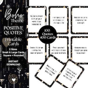 Tarjetas con citas inspiradoras: conjunto imprimible para diarios, agendas y tableros de visión: 10 temas inspiradores