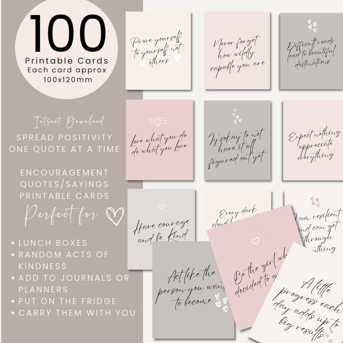 Positive Quotes Printable Cards for Motivational Quotes Cards for ...