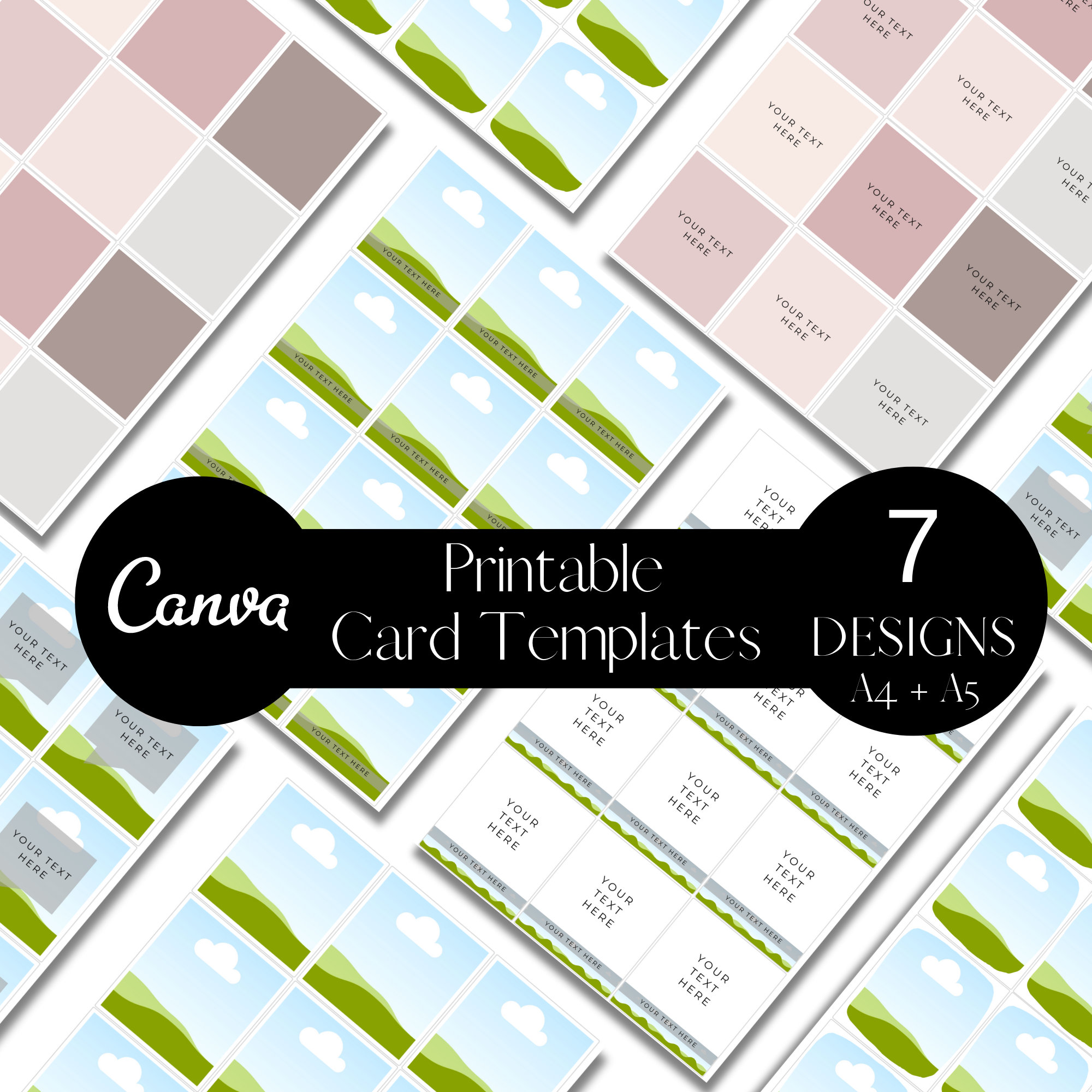 Personalized Card Template Set Create Your Own Inspirational Cards to ...