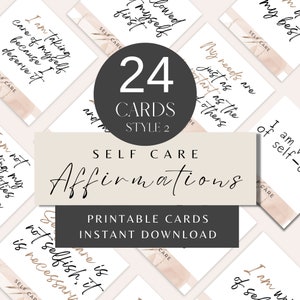 Cartes imprimables d'affirmation de soi pour les femmes et les adolescentes : positivité quotidienne, réduction du stress et changement de mentalité