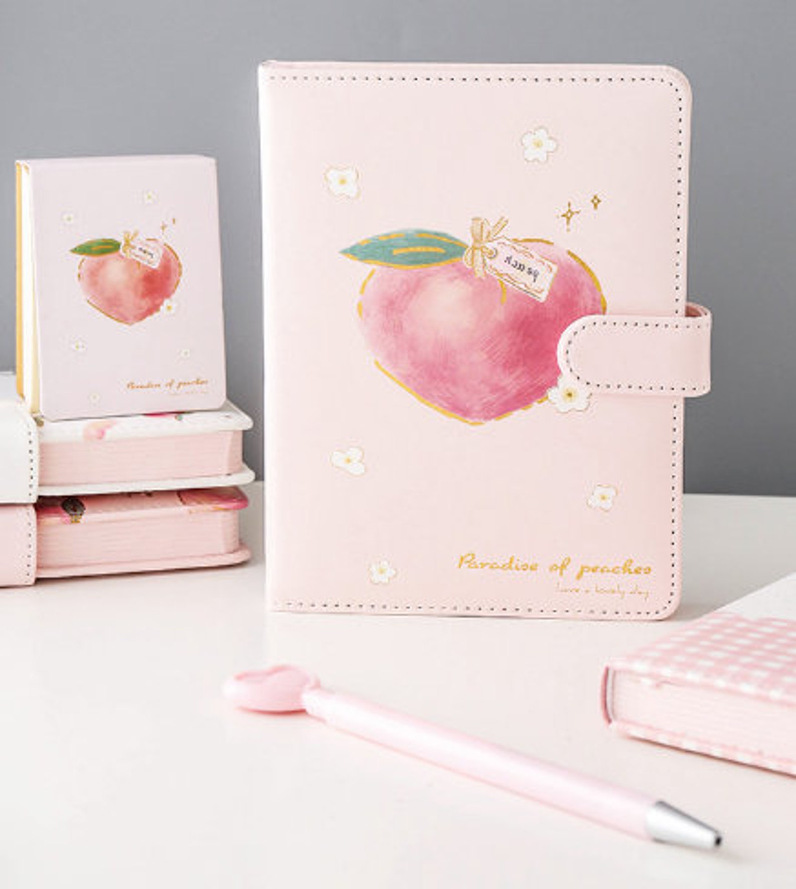 Wellness Planner Kawaii Pink Peach Diary Cute Planner Book for - Etsy