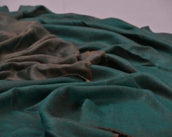 Emerald Green scarf, Handmade gift, Soft cashmere, Couch wrap, Dual color shawl, Reversible pashmina, Brown and green wrap, Winter blankets