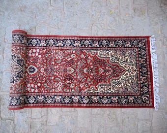 yoga  2.5x11 Inspired Red, Floral Runner Rug , Intricate Medallion Design Hallway Carpet Luxury floral, Style Runner, Narrow Hallway Rug