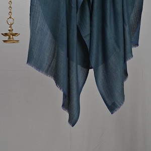 Navy Blue shawl, Natural pashmina, eco friendly, Handwoven, Magic weave, Herringbone design, Boho art, Oriental shawls, Unisex wear, Luxury
