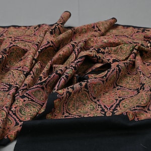 Cashmere Black, Afghani shawls, Chain embroidery, Designer weave, Pashmina Wraps, gold on black, Floral motif, Heritage look, Gifts new year