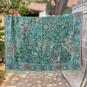 Paisley design Jamawar Shawl, Handwoven Jamawar Shawl, Reversible Shawl,  Meditation Blanket, Jamawar Wrap, Jamawar Throw, Gift for Her