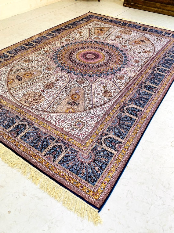 幾何学模様のシルクラグ 【公式通販】