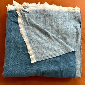 French Blue Throw, Prayer Blanket, Handmade Throw, Throw Blanket, Cashmere throw, Duvet Cover, Reversible Wrap, dual color throws, Cashmere