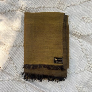 Mustard Vicuña Reversible Blanket, Super Soft Alpaca Oversize Shawl, Luxurious Blanket Shawl, Travel Wrap, Throw for Sofa Couch, Unisex