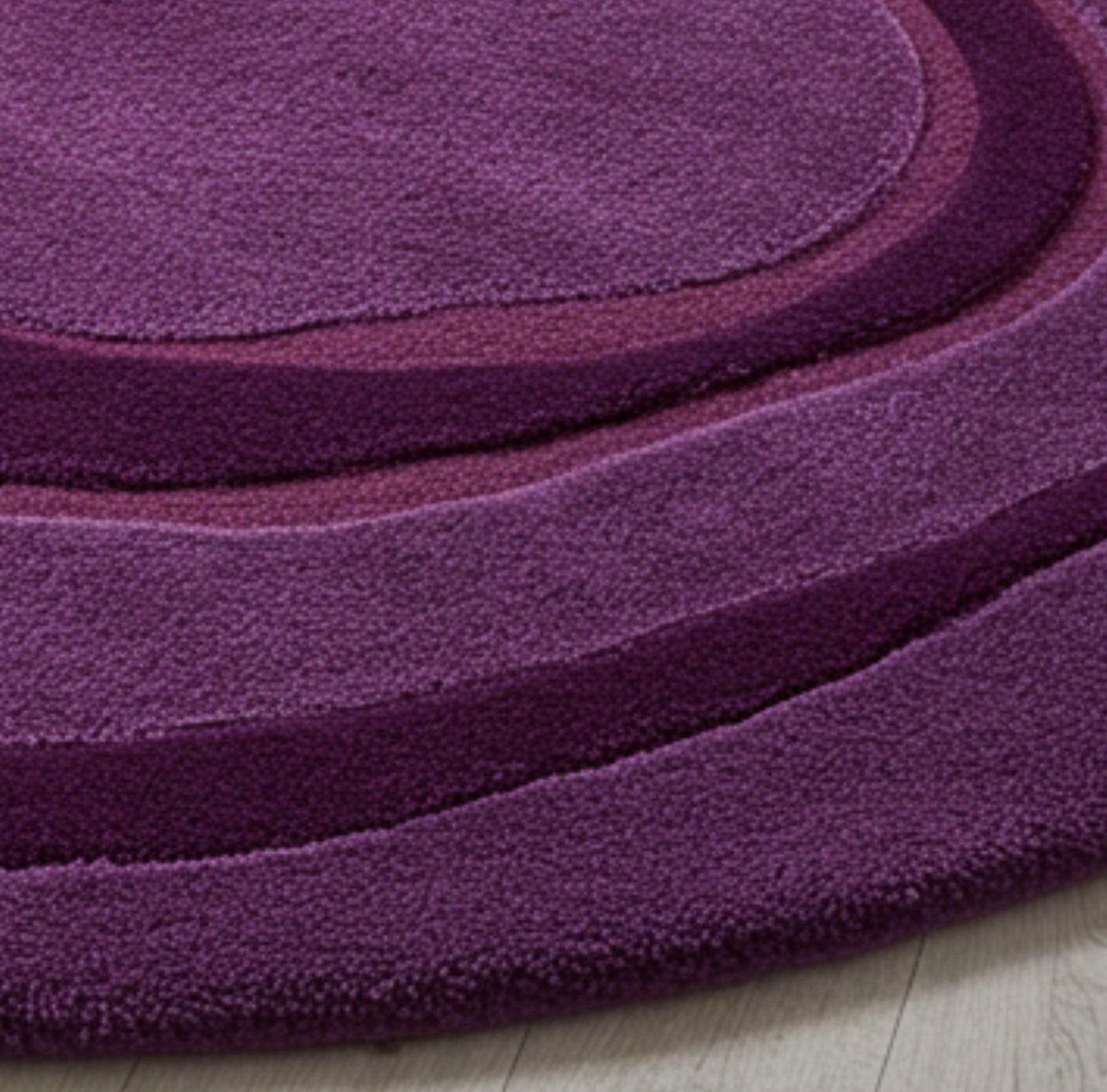 Ripple Irregular Shape Purple Hand-tufted Wool Area Rug 8x8 for Living ...