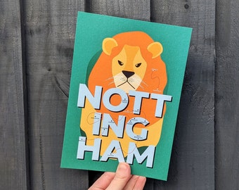 Nottingham Lion A5/A4 city print | Illustrated print | Gift