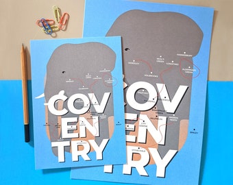 Coventry elephant A5/A4 city print | Illustrated print | Gift