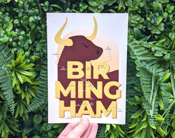 Birmingham bull A5/A4 city print | Illustrated print | Gift