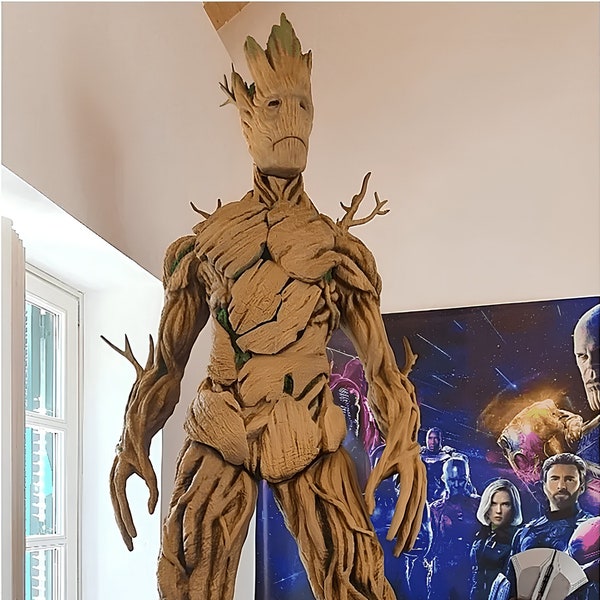 Groot Giga Life Size Statue ,110.23 Inches(280Cm)Guardians of the Galaxy Figurines,Halloween Outdoor-Indoor Sculpture