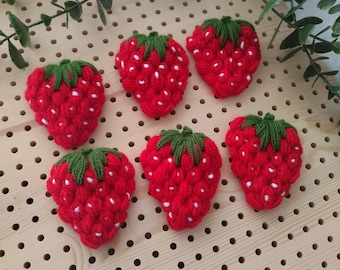 Strawberry Applique, Embroidery Crochet Big Strawberry. Cardmaking, Scrapbooking, Red Appliques, Craft Embellishments, Sewing Accessories