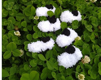 Crochet Sheep Applique: Knitted Lamb, Farm Theme Ornament