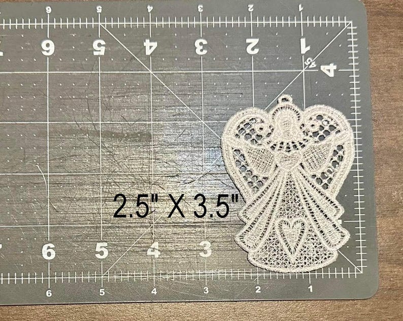 Charming Embroidered Lace Angel Ornament With Heart Accents, Christmas ...