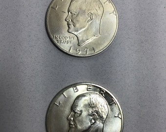 EISENHOWER SILVER dollars 71, 72 S