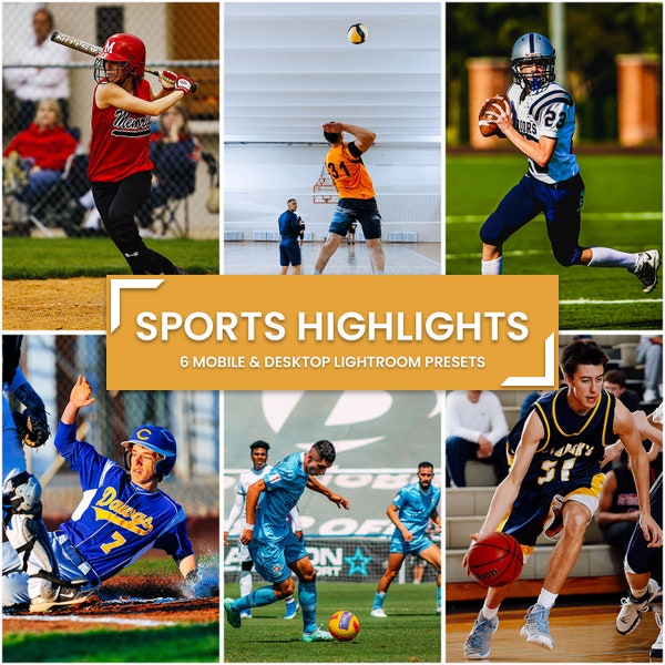 SPORTS HIGHLIGHTS Mobile & Desktop Lightroom Presets | Sport Preset for Athletics | Football | Soccer | Sport Fans | Baseball | Basketball