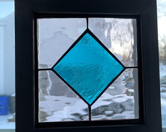 Stained glass window panel.
