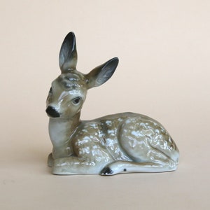 Porcelain figurine deer fawn Unterweissbach Germany