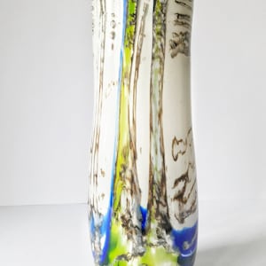 Large Vase colored free-flowing glass GALICIAN GLASS Ukraine