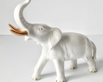Porcelain figurine White Elephant Wagner & Apel, Lippelsdorf Germany