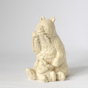 Antiques Figurine Bear bear cub gypsum