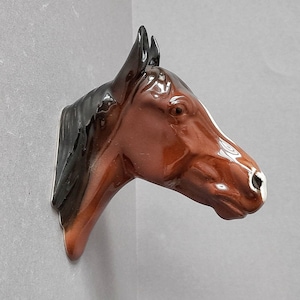 wall panel horse head porcelain Hertwig Katzhutte Germany 1950-1960