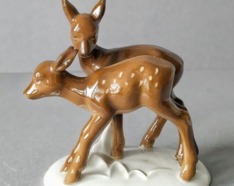 Porcelain figurine Deer fawn Gerold Bavaria Germany