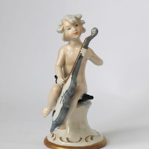Porzellan Figurine Porzellan Capodimonte Italien Musiker Putto