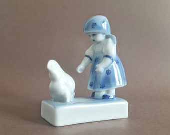 磁器の置物 子供 女の子