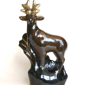 Large figurine Deer pottery majolica ceramic factory of the USSR