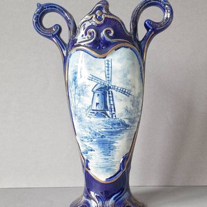 majolica vase 19th century France Faiencerie d&#39;Onnaing mark 1870-1900
