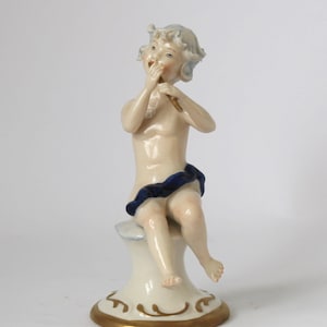 Porzellan Figurine Porzellan Capodimonte Italien Musiker Putto