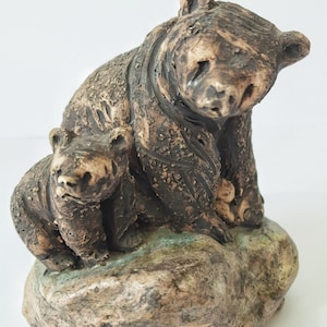 figurine ceramics Bear with cub Sweden Tilgmans keramik