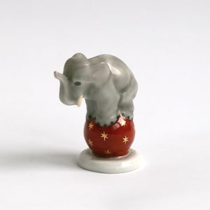 Porcelain figurine Elephant on a ball Herend Hungary 1948