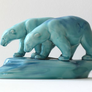porcelain figurine Zsolnay Hungary polar bear