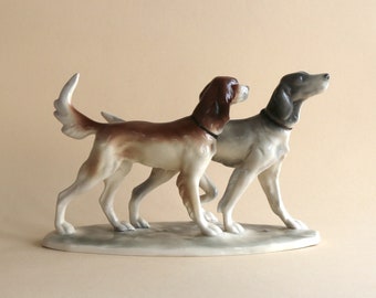 Porcelain Figurine Sculpture Hunting Dog - Etsy