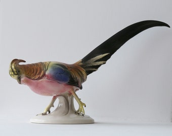 キジの磁器の置物、色付き磁器のヴィンテージ鳥キジの置物 - Etsy 日本