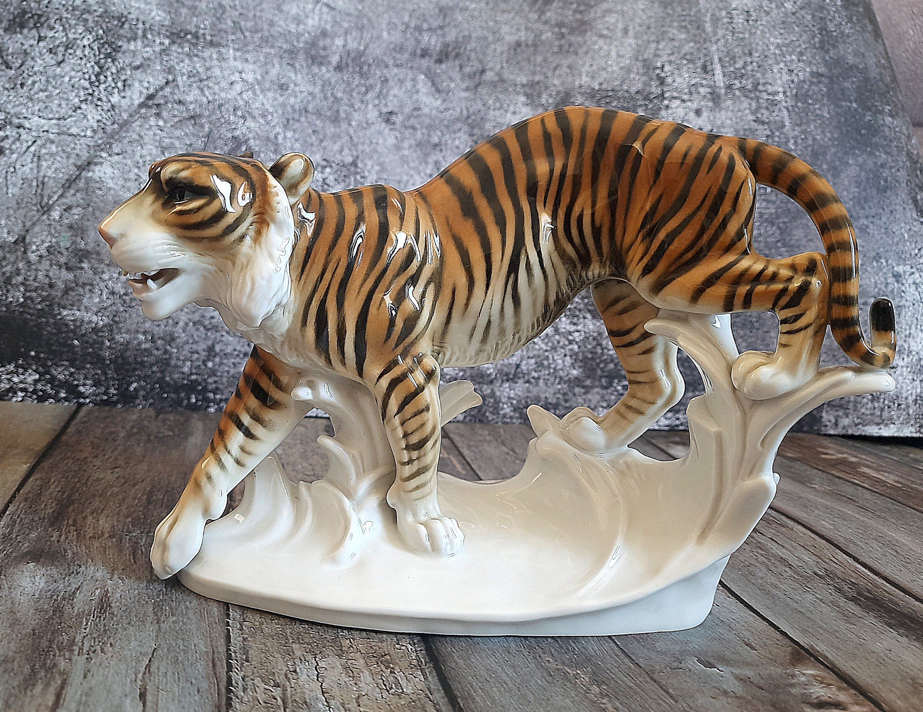 Große Porzellan Figur Tiger