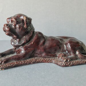 figurine sculpture dog bulldog majolica Hungary