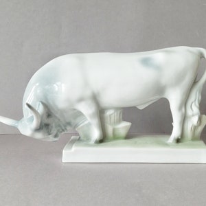 porcelain figurine Zsolnay Hungary Bull Bison