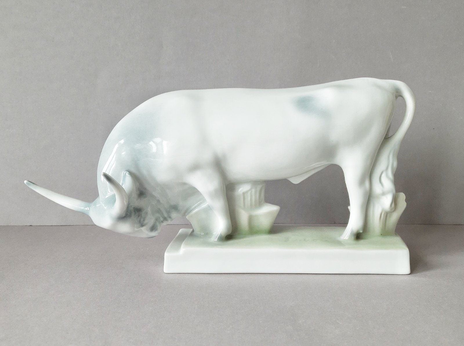 Porcelain Figurine Zsolnay Hungary Bull Bison - Etsy
