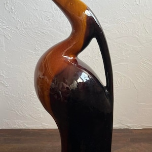 Ukrainian art sculpture jug Heron ceramics majolica LKSF Lviv Ceramic and Sculptural Factory of the Artistic Fund of the Ukrainian SSR