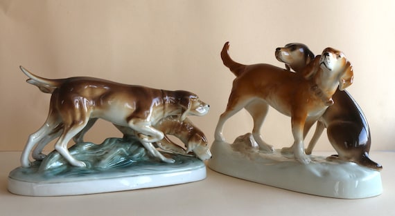 Porcelain Figurine Dog - Etsy Denmark